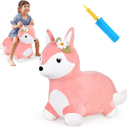 Pink fox gonfiabile bouncer - pink,